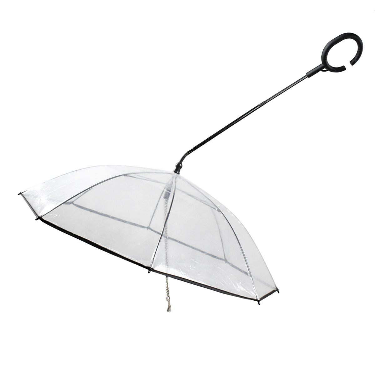 Transparent C-Shaped Pet Umbrella – Adjustable Dog Walking Umbrella Leash for Rainy Days (Hands-Free, Waterproof)