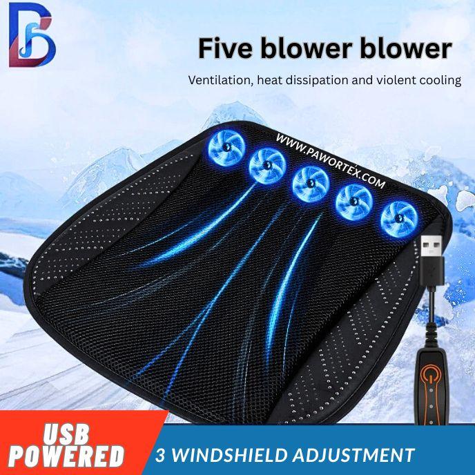 3D Ice Silk Car Seat Cooler - Summer Breathable Cushion with USB Fan