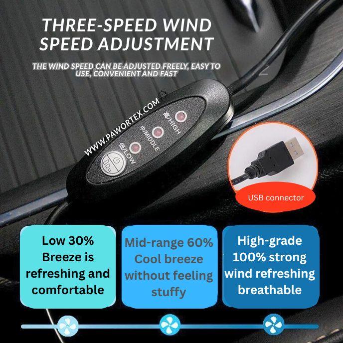 3D Ice Silk Car Seat Cooler - Summer Breathable Cushion with USB Fan