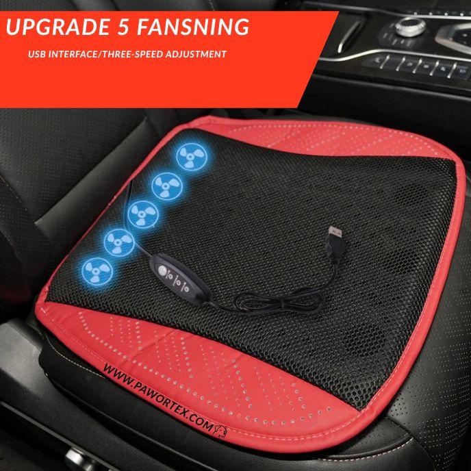 3D Ice Silk Car Seat Cooler - Summer Breathable Cushion with USB Fan