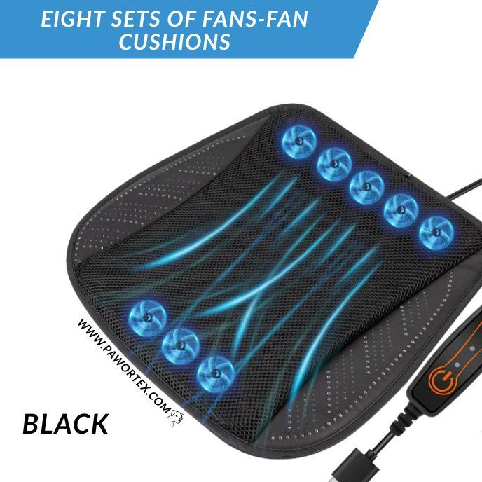 3D Ice Silk Car Seat Cooler - Summer Breathable Cushion with USB Fan