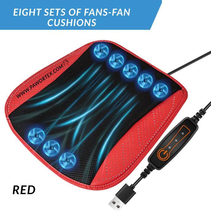 3D Ice Silk Car Seat Cooler - Summer Breathable Cushion with USB Fan