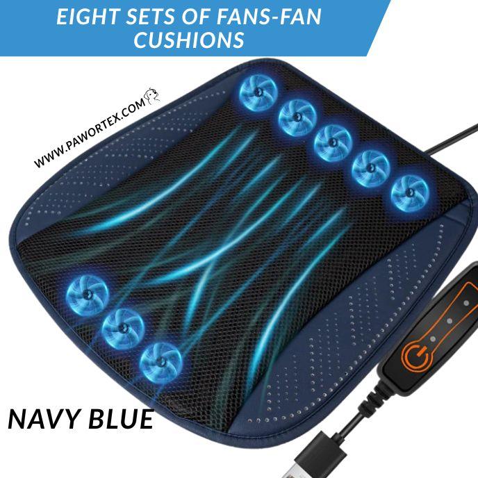 3D Ice Silk Car Seat Cooler - Summer Breathable Cushion with USB Fan