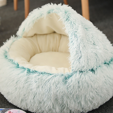 Winter Princess Cat Bed – Semi-Enclosed Deep Sleep Nest