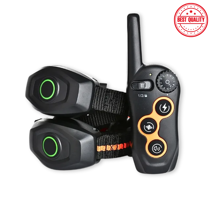 Dog training device with remote and collars on a white background, labeled 'Best Quality'.