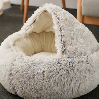 Winter Princess Cat Bed – Semi-Enclosed Deep Sleep Nest