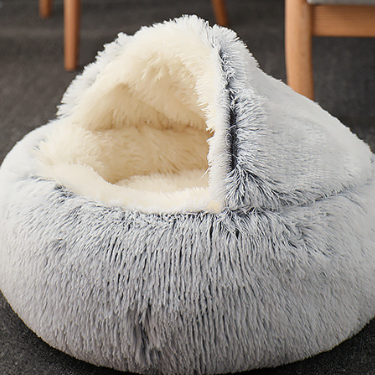 Winter Princess Cat Bed – Semi-Enclosed Deep Sleep Nest