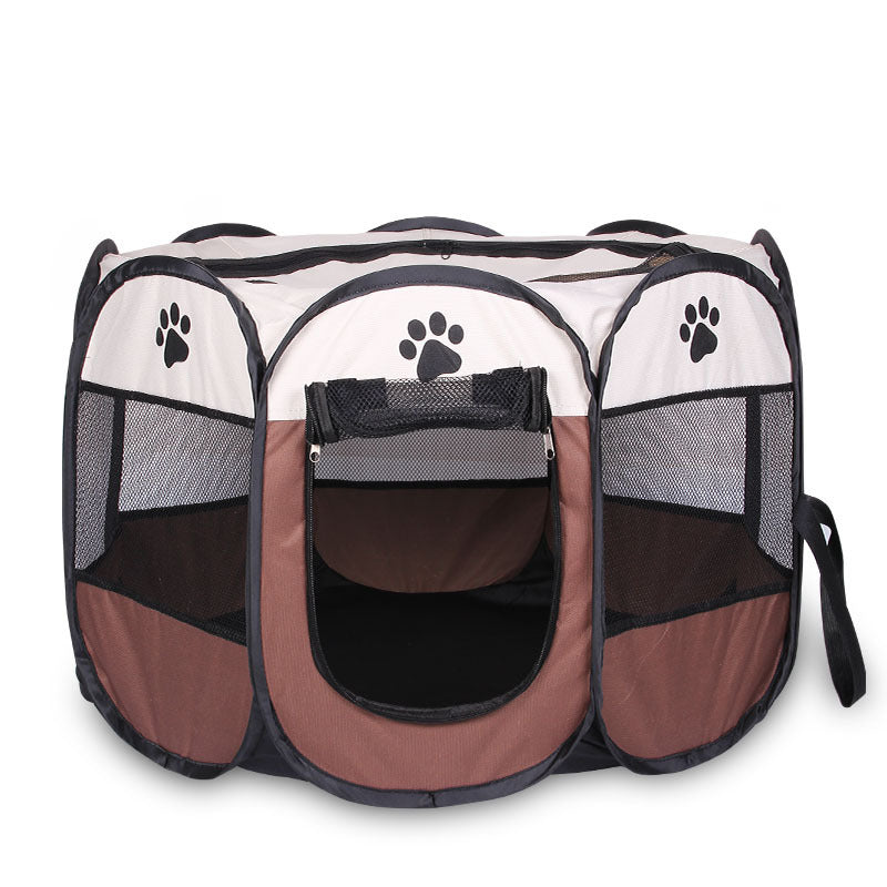 Folding Pet Playpen – Octagonal Waterproof Dog & Cat Cage
