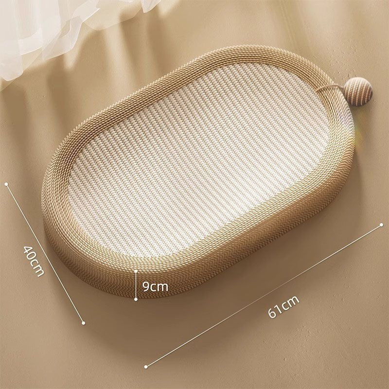 Sisal Cat Scratching Bed & Board – Wear‑Resistant Oval Pad