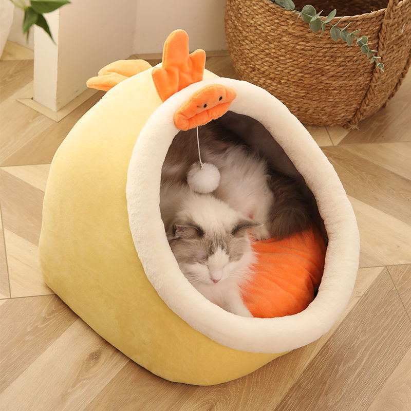 Semi-Enclosed Cat Litter House – Removable, Washable & Cozy Cat Bed