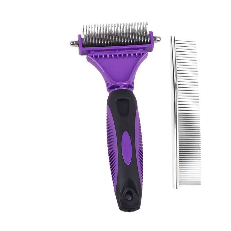 Stainless Steel Pet Knot Rake – Grooming Comb for Dogs with Thick or Matted Fur