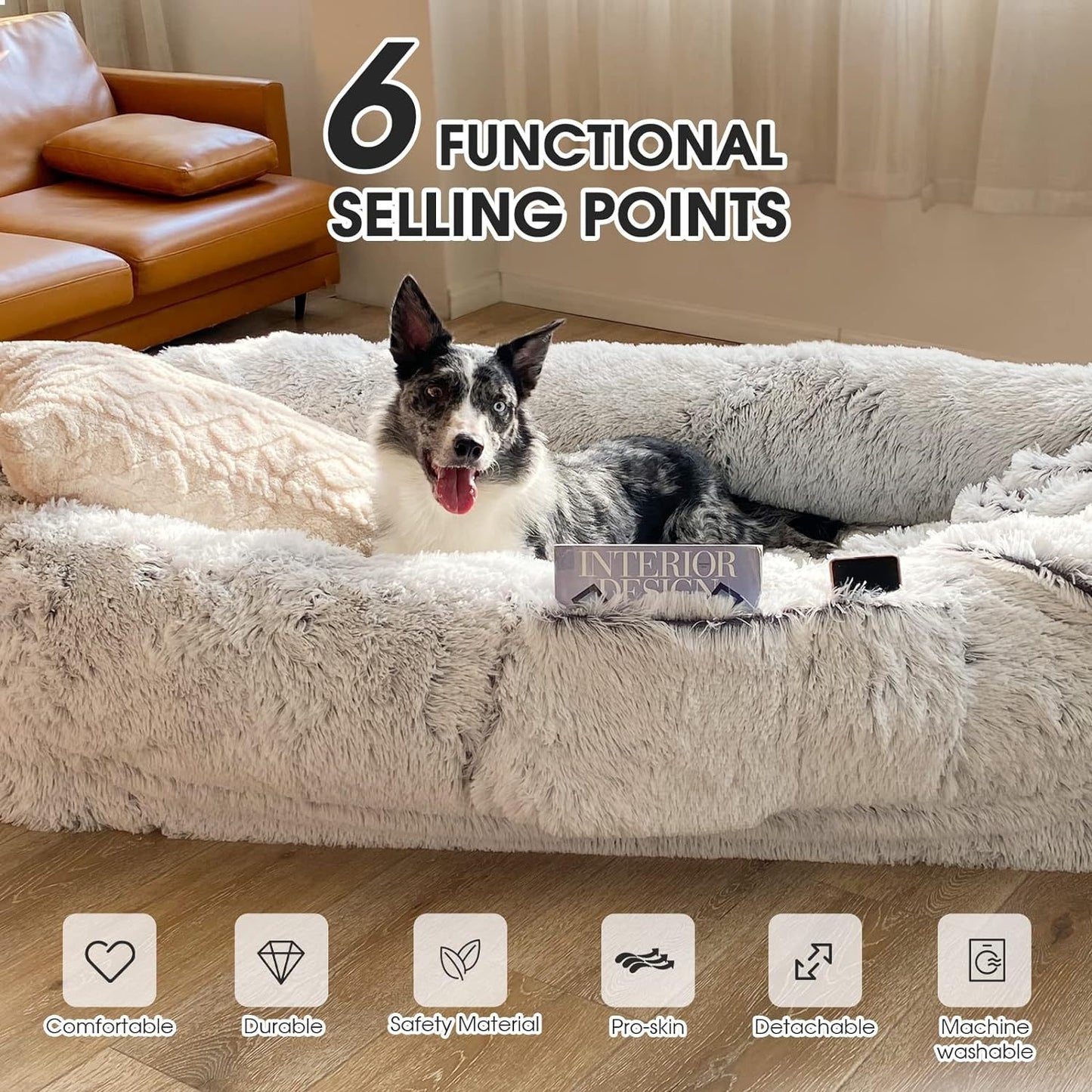 Giant Dog Bed – Washable Pet Sofa Kennel Mattress