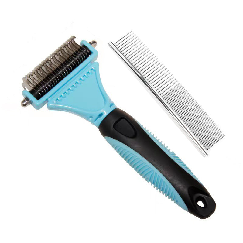 Stainless Steel Pet Knot Rake – Grooming Comb for Dogs with Thick or Matted Fur