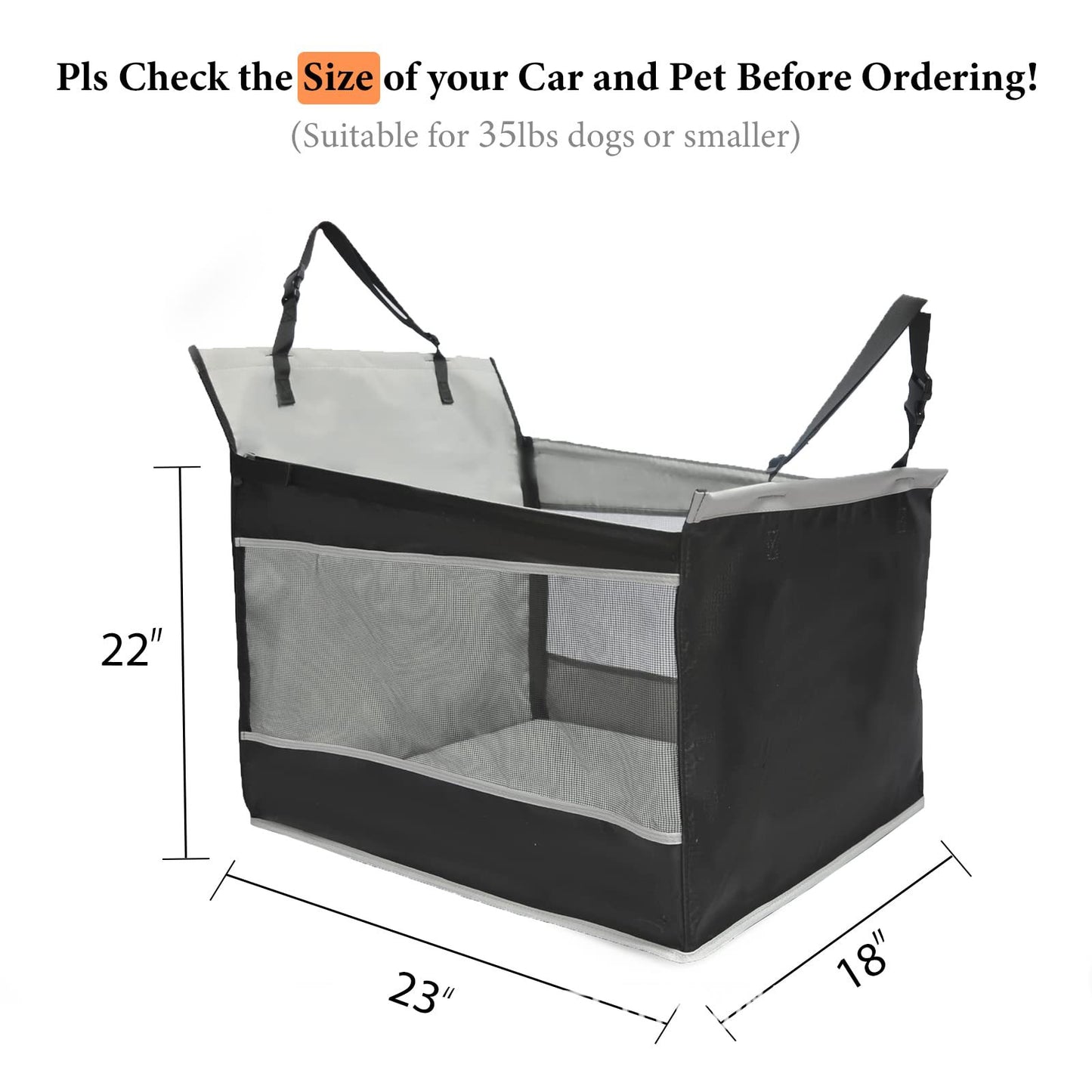 Dog Car Seat Extender – Travel Box for Large Dogs