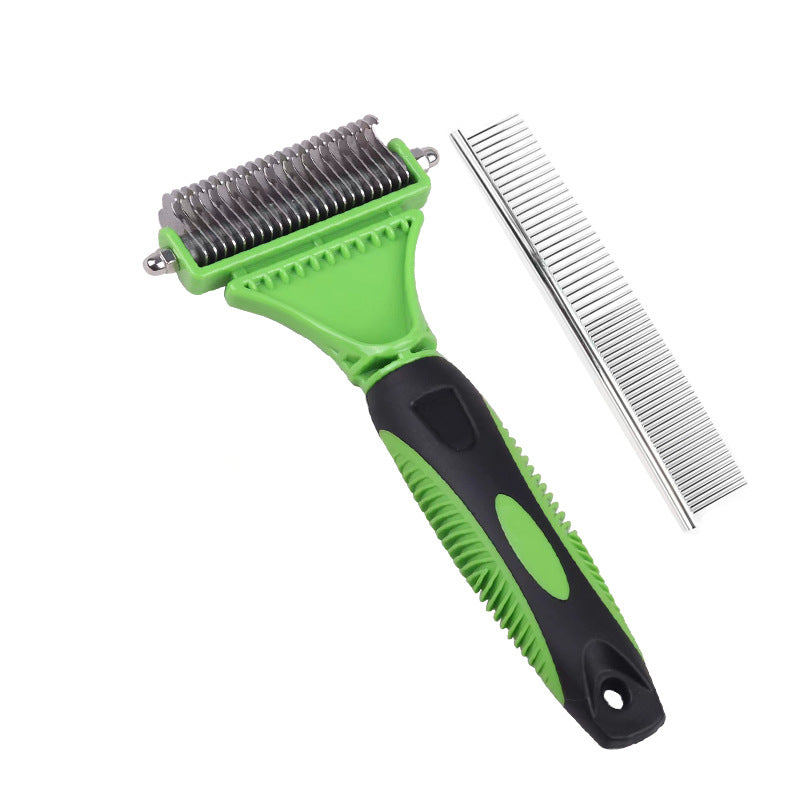Stainless Steel Pet Knot Rake – Grooming Comb for Dogs with Thick or Matted Fur
