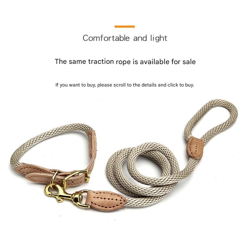 Soft Leather & Nylon Dog Collar – Adjustable for All Sizes