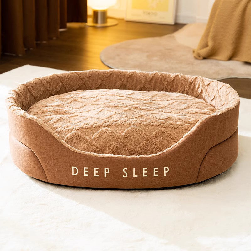 🛏️ Warm Cat & Small Dog Bed – Thick Sponge Deep Sleep Nest for Autumn & Winter | Removable & Washable Cushion Mat