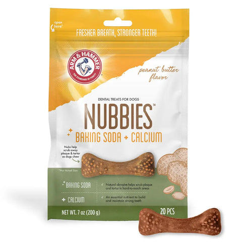 Arm and Hammer Nubbies tartar control peanut butter flavor dental treats for dogs 20 count