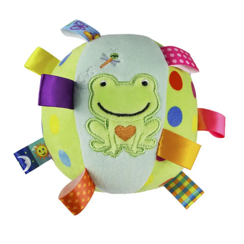 Colorful ball with a frog design on a white background