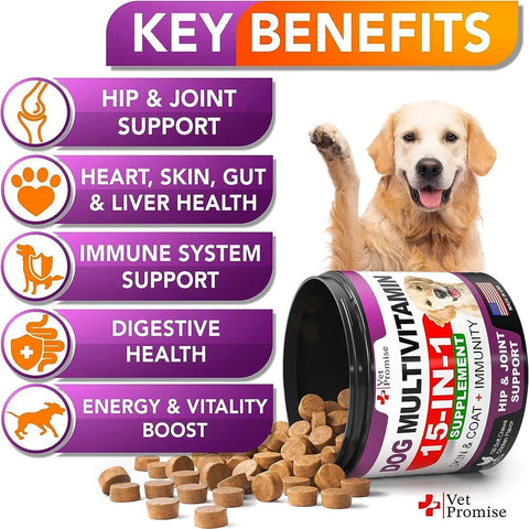 Dog multivitamin chewable with glucosamine tablets.