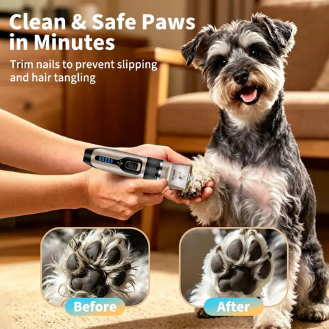 Gooad dog grooming clippers kit gold — cordless rechargeable pet hair trimmer for cleaning matted paw pad hair and preventing slips