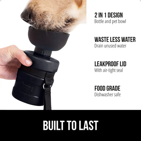 Gorilla Grip leakproof 2-in-1 dog water bottle and pet bowl feature breakdown