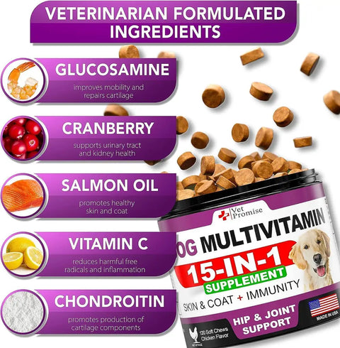illustration of dog multivitamin chewable.