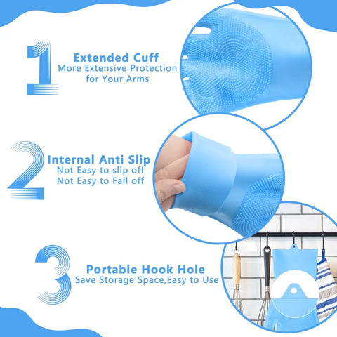 Silicone Pet Grooming Gloves – Dog & Cat Bath Scrubber Brush