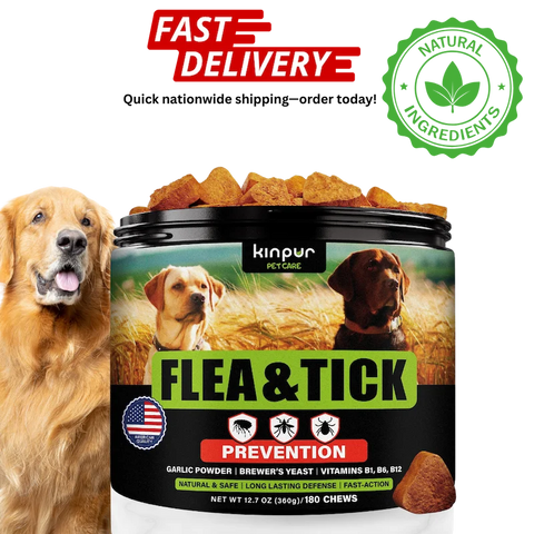 Kinpur flea and tick prevention for dogs and cats vet formula.