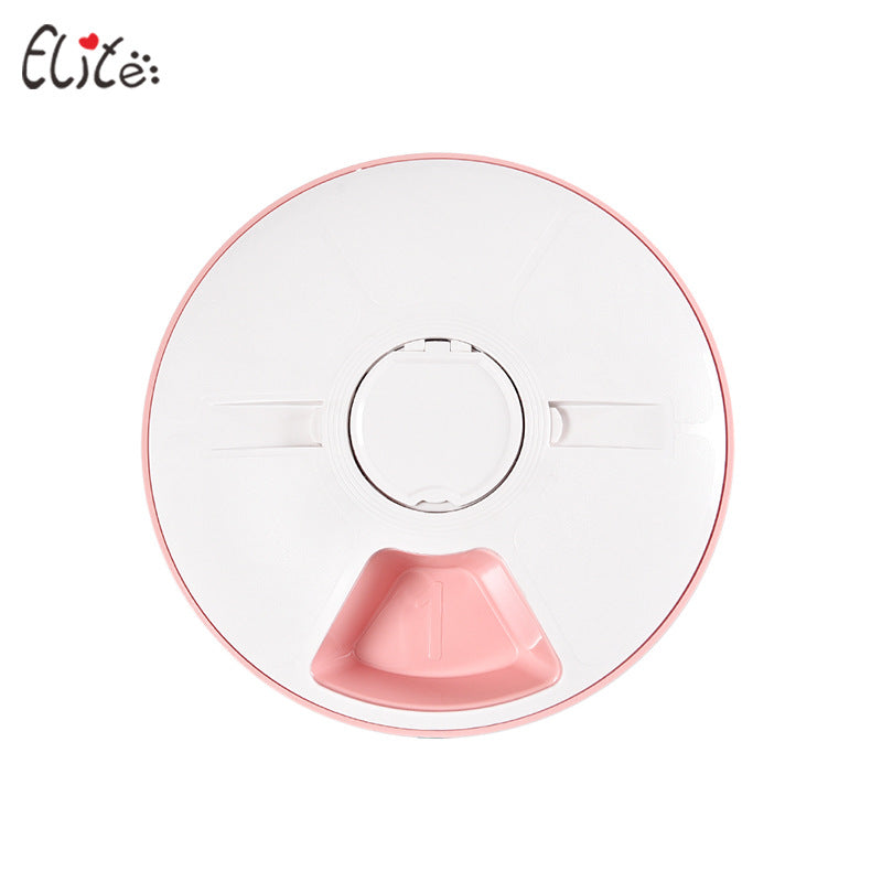 pet feeder with 'Elite' branding on a white background