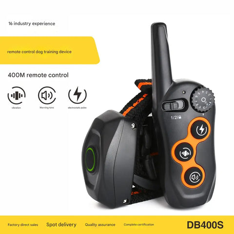 Remote control dog training collar with waterproof design and 1000ft range for obedience