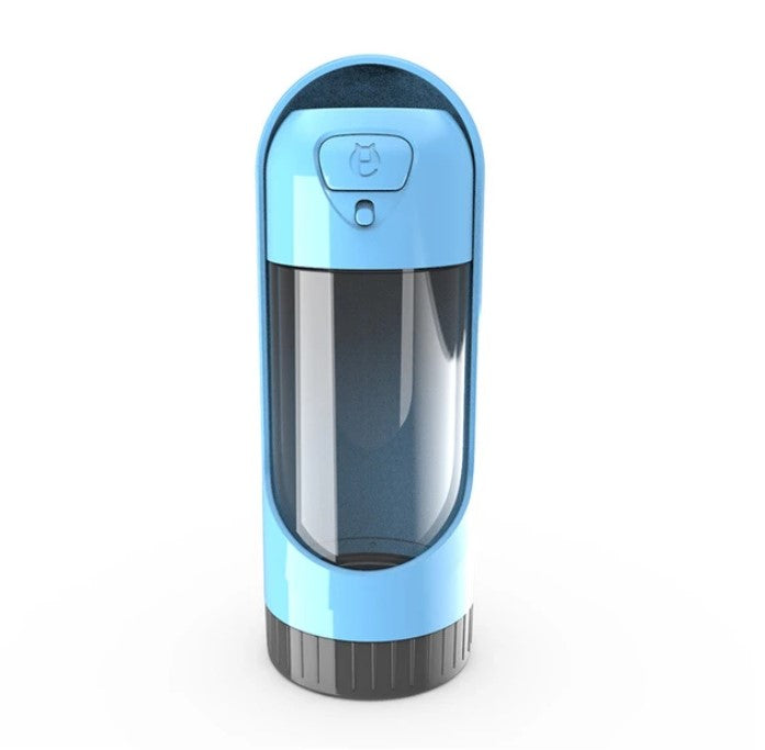 Blue pet water bottle on a white background