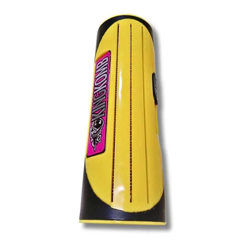 Yellow stainless steel pet hair removal comb on 'PawVortex'