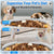 Split screen view from the pet feeder camera showing 1080P high-definition footage of dogs and cats eating and playing.