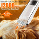 Electric pet clippers with 12000Pa powerful suction trimming a dog's fur without snagging skin.