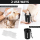 2-in-1 dog paw cleaner cup showing conversion into a soft silicone body wash brush for pets.