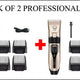 Wholesale 2-pack bundle option of the professional rechargeable pet grooming clipper set.