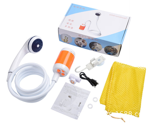 Make outdoor pet grooming easy with this electric shower head. Ideal for camping and travel – compact, rechargeable, and gentle on pets.