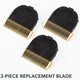 3-piece multipack of gold titanium and ceramic replacement blades for dog grooming clippers.
