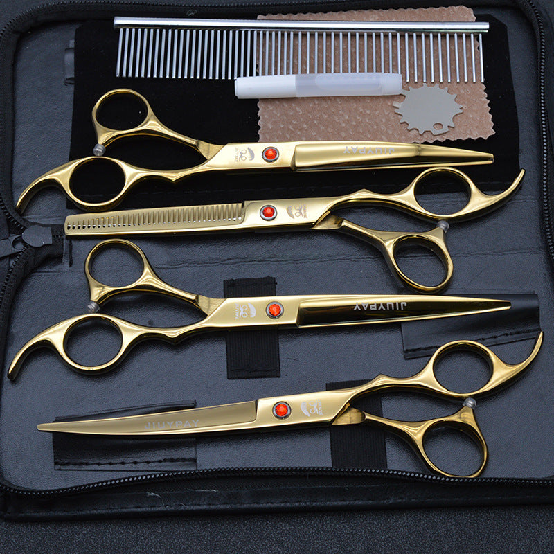 7.0 Inch Jipai Colorful Pet Grooming Scissors Set – Professional Colorful Stainless Steel Shears for Dogs &amp; Cats