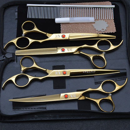 7.0 Inch Jipai Colorful Pet Grooming Scissors Set – Professional Colorful Stainless Steel Shears for Dogs &amp; Cats