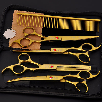 7.0 Inch Jipai Colorful Pet Grooming Scissors Set – Professional Colorful Stainless Steel Shears for Dogs &amp; Cats