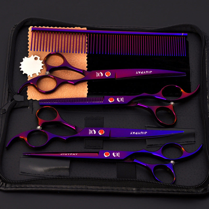 7.0 Inch Jipai Colorful Pet Grooming Scissors Set – Professional Colorful Stainless Steel Shears for Dogs &amp; Cats