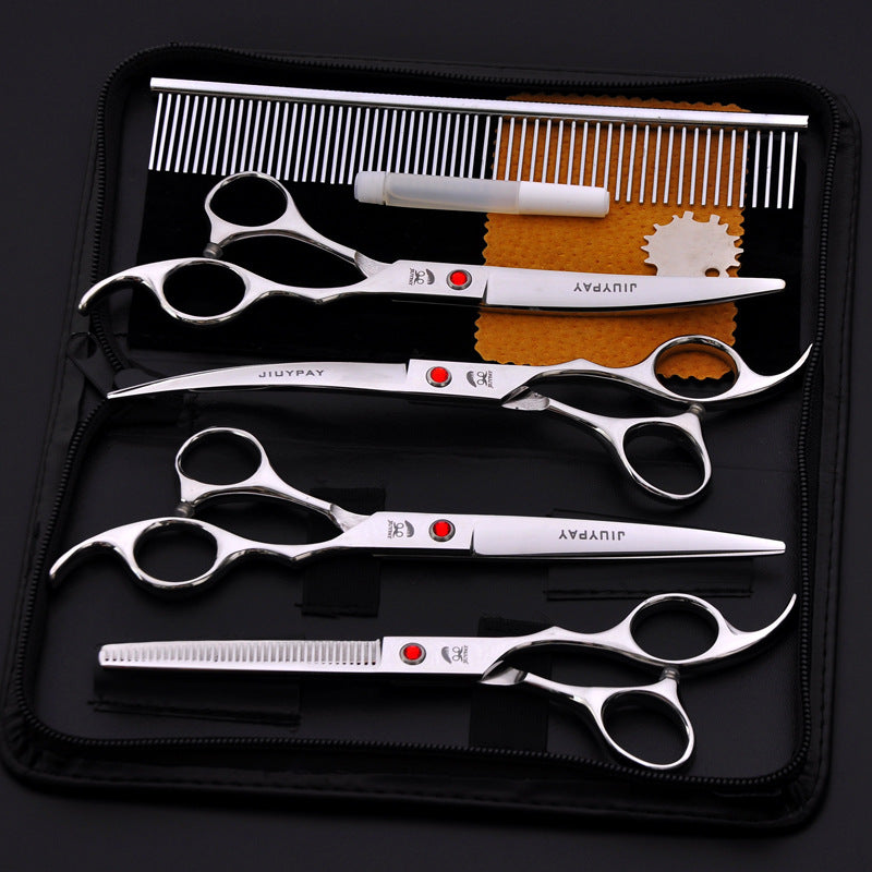 7.0 Inch Jipai Colorful Pet Grooming Scissors Set – Professional Colorful Stainless Steel Shears for Dogs &amp; Cats