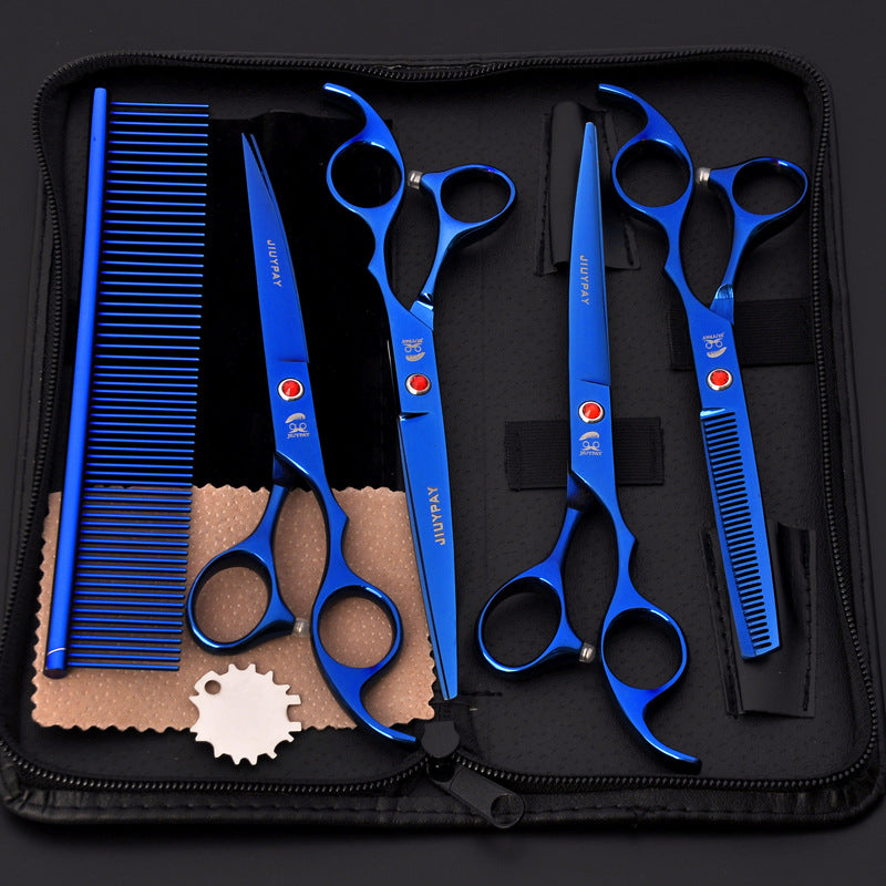 7.0 Inch Jipai Colorful Pet Grooming Scissors Set – Professional Colorful Stainless Steel Shears for Dogs &amp; Cats