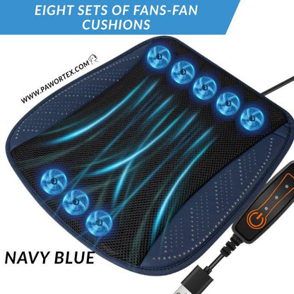 3D Ice Silk Car Seat Cooler - Summer Breathable Cushion with USB Fan