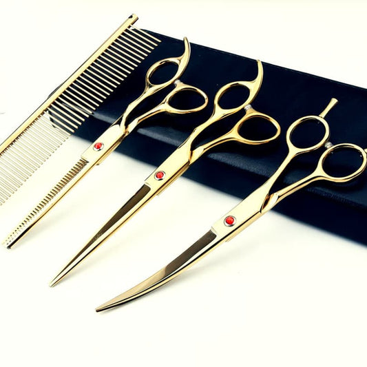 7.0 Inch Jipai Colorful Pet Grooming Scissors Set – Professional Colorful Stainless Steel Shears for Dogs &amp; Cats