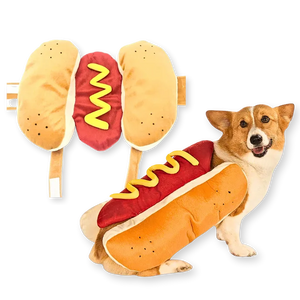 Hot Dog & Burger Pet Costume – Funny Outfit for Dogs & Cats