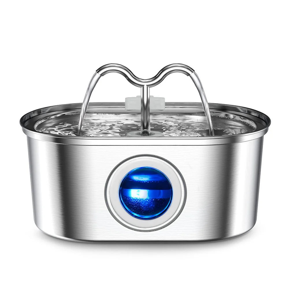 PawVortex 50 States Stainless Steel Pet Water Fountain – 3.2L Cat & Dog Fountain