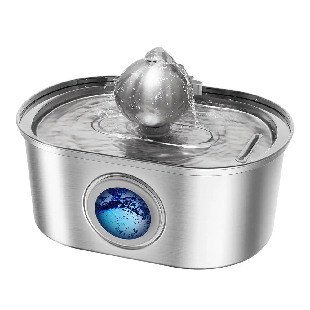 PawVortex 50 States Stainless Steel Pet Water Fountain – 3.2L Cat & Dog Fountain